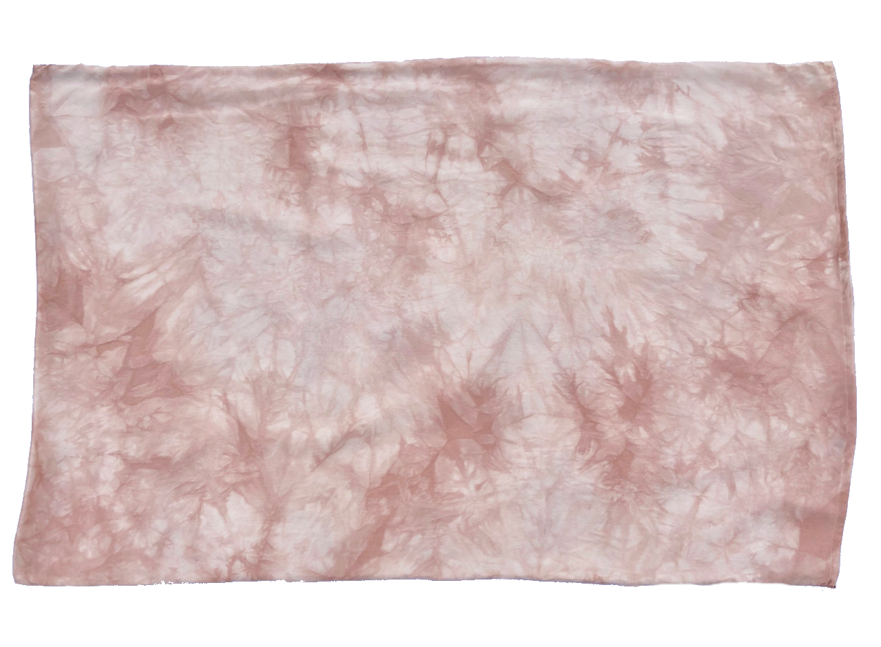 Silk Pillowcase Avocado Pink Natural Dye Flat View